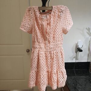Anthropologie | The Somerset Mini Dress: Eyelet Edition in Pink - Size Small